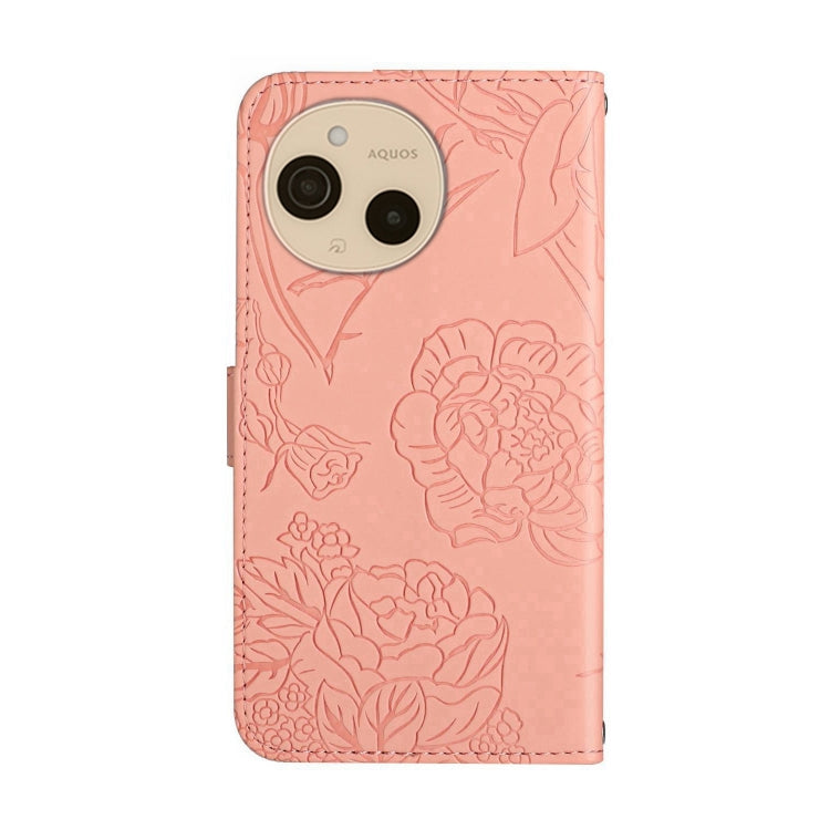 For Sharp Aquos sense9 Skin Feel Butterfly Embossed Flip Leather Phone Case
