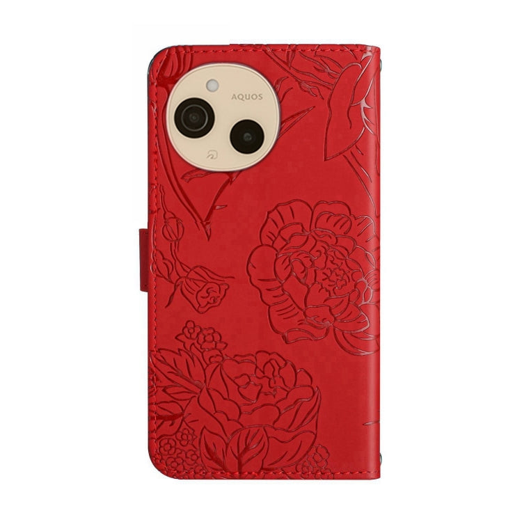 For Sharp Aquos sense9 Skin Feel Butterfly Embossed Flip Leather Phone Case