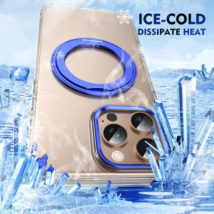 For iPhone 16 Pro Max Ice-Cold Rotating Ring Holder PC MagSafe Phone Case