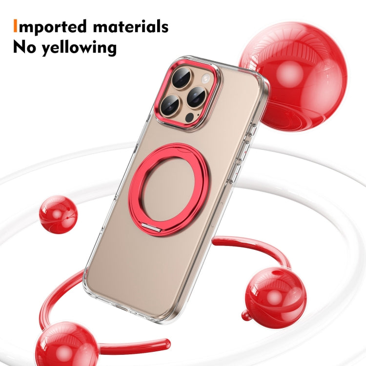 For iPhone 16 Pro Max Ice-Cold Rotating Ring Holder PC MagSafe Phone Case