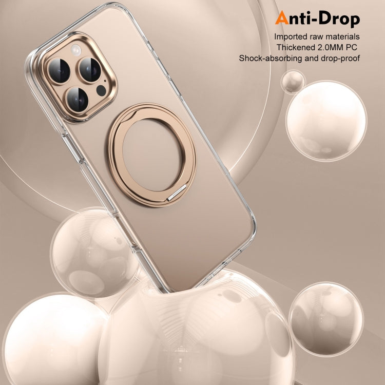 For iPhone 16 Pro Max Ice-Cold Rotating Ring Holder PC MagSafe Phone Case