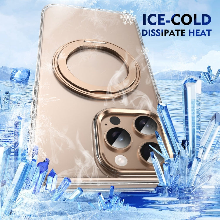 For iPhone 16 Pro Max Ice-Cold Rotating Ring Holder PC MagSafe Phone Case