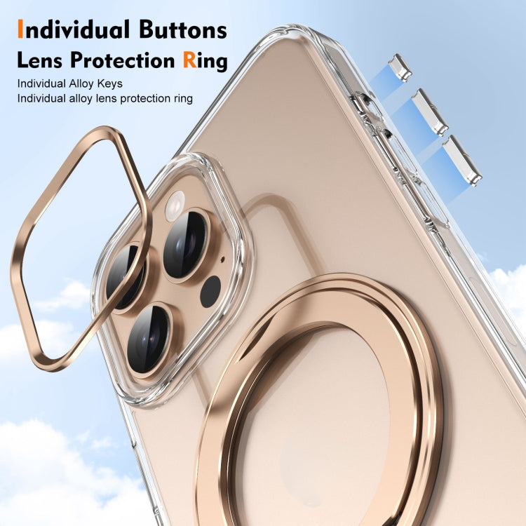 For iPhone 16 Pro Max Ice-Cold Rotating Ring Holder PC MagSafe Phone Case