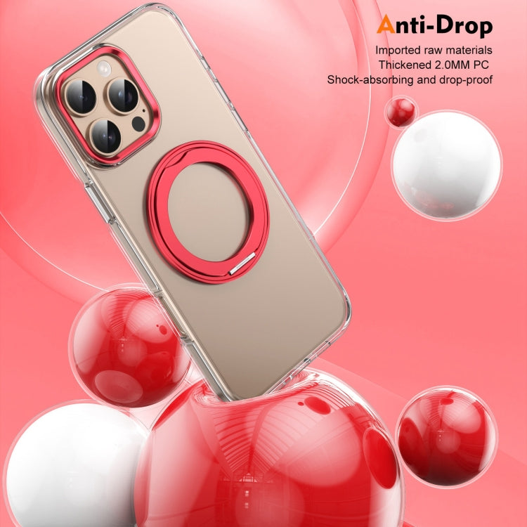 For iPhone 16 Pro Ice-Cold Rotating Ring Holder PC MagSafe Phone Case