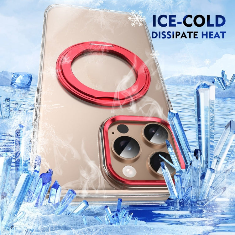 For iPhone 16 Pro Ice-Cold Rotating Ring Holder PC MagSafe Phone Case