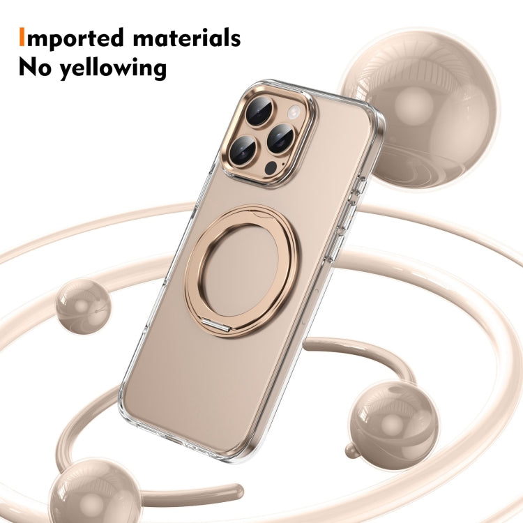 For iPhone 16 Pro Ice-Cold Rotating Ring Holder PC MagSafe Phone Case
