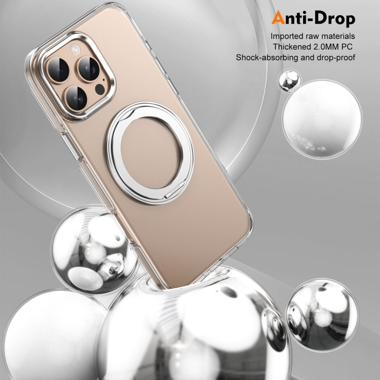 For iPhone 16 Pro Ice-Cold Rotating Ring Holder PC MagSafe Phone Case