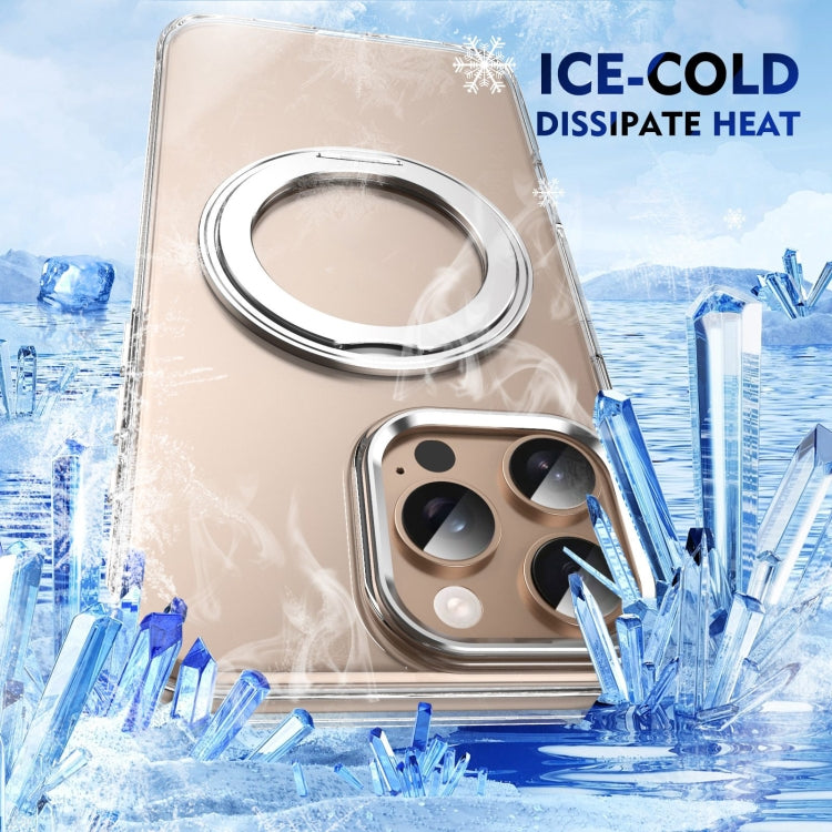 For iPhone 16 Pro Ice-Cold Rotating Ring Holder PC MagSafe Phone Case