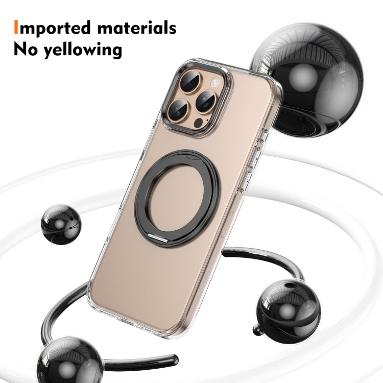 For iPhone 16 Pro Ice-Cold Rotating Ring Holder PC MagSafe Phone Case