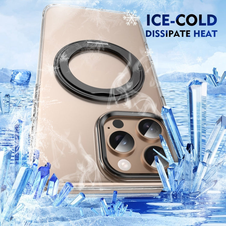 For iPhone 16 Pro Ice-Cold Rotating Ring Holder PC MagSafe Phone Case