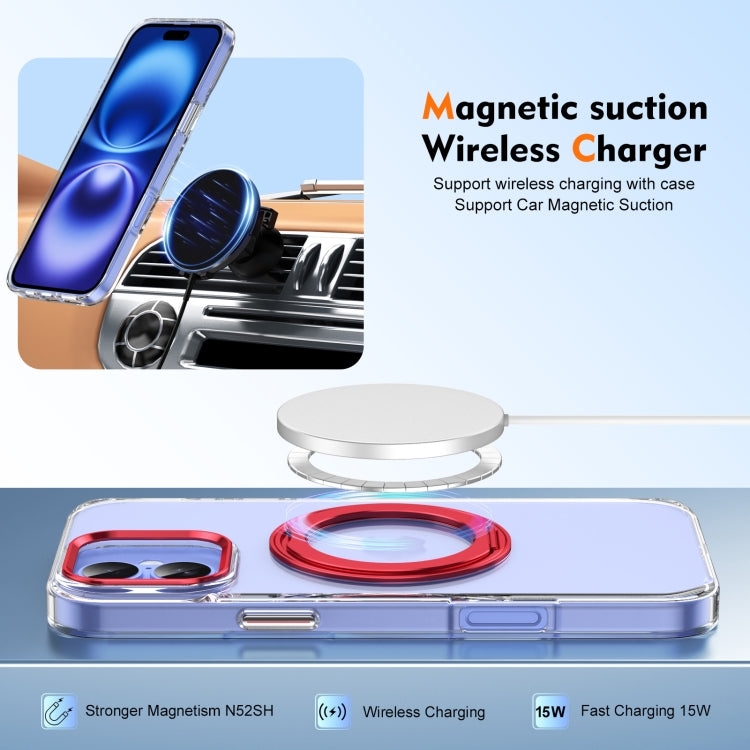 For iPhone 16 Plus Ice-Cold Rotating Ring Holder PC MagSafe Phone Case