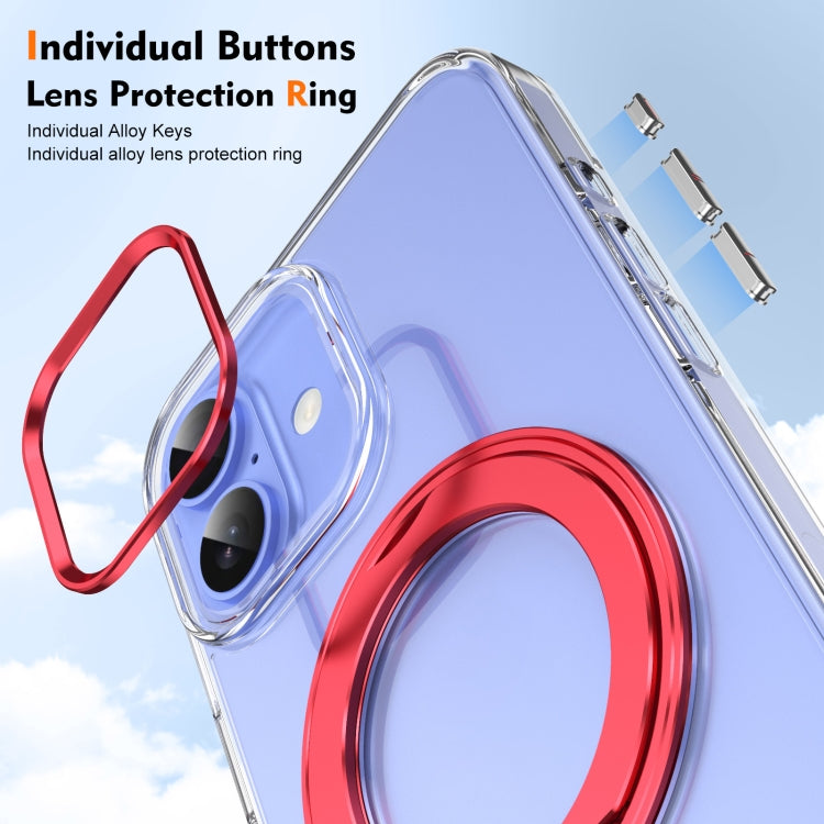 For iPhone 16 Plus Ice-Cold Rotating Ring Holder PC MagSafe Phone Case