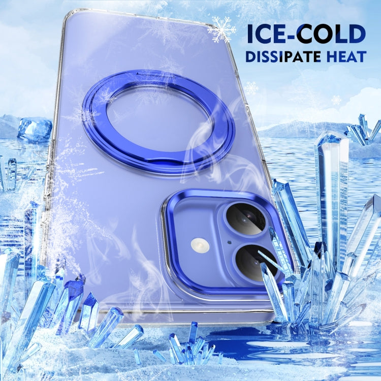 For iPhone 16 Ice-Cold Rotating Ring Holder PC MagSafe Phone Case