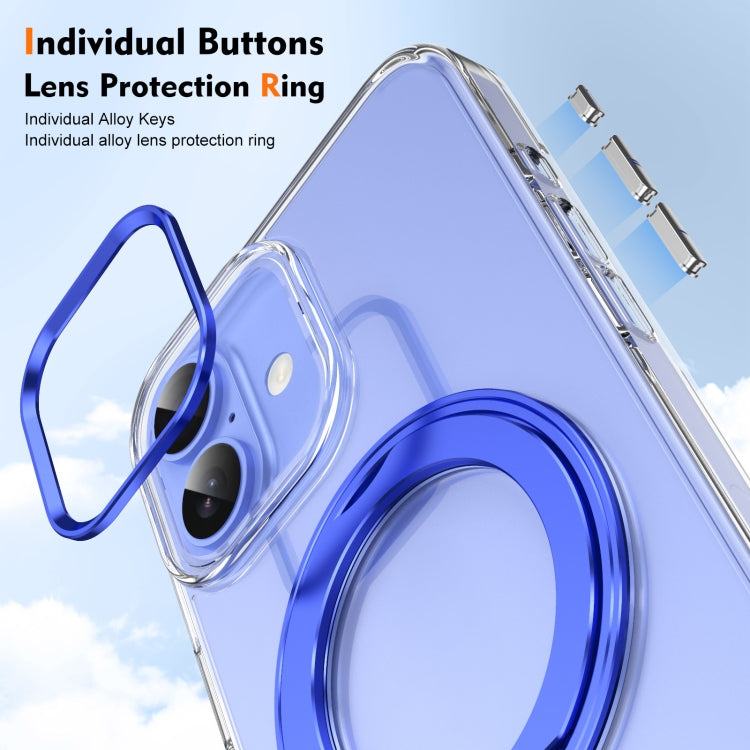 For iPhone 16 Ice-Cold Rotating Ring Holder PC MagSafe Phone Case
