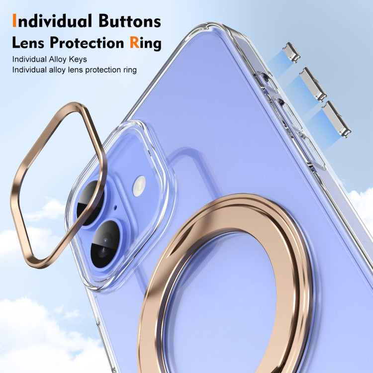 For iPhone 16 Ice-Cold Rotating Ring Holder PC MagSafe Phone Case