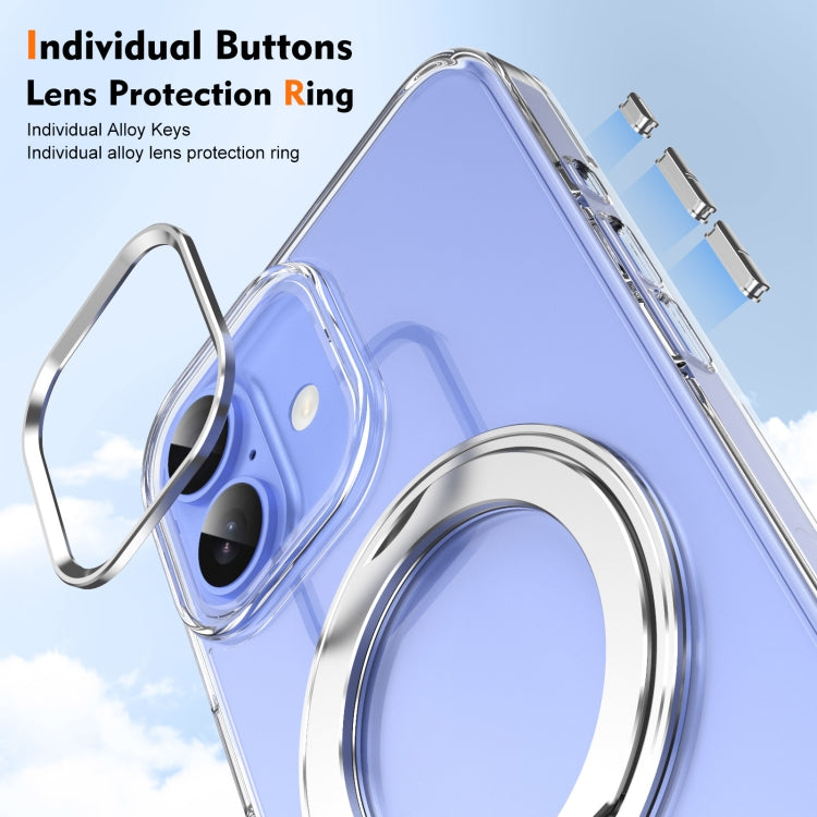 For iPhone 16 Ice-Cold Rotating Ring Holder PC MagSafe Phone Case