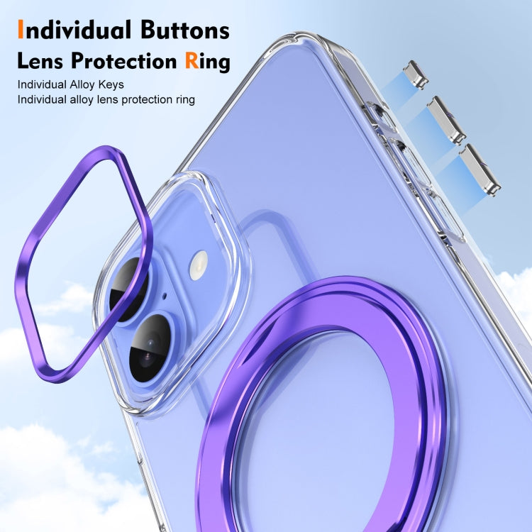 For iPhone 16 Ice-Cold Rotating Ring Holder PC MagSafe Phone Case