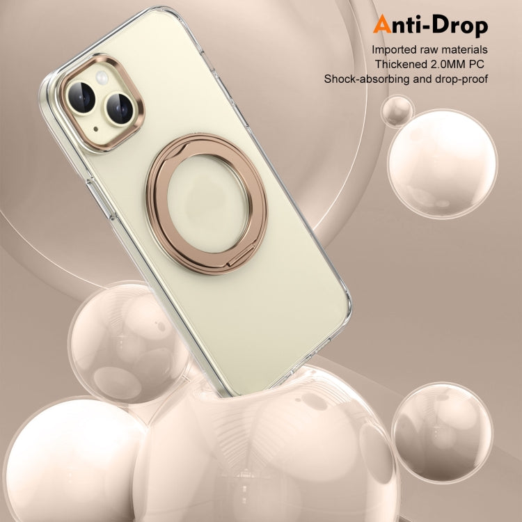 For iPhone 15 Ice-Cold Rotating Ring Holder PC MagSafe Phone Case
