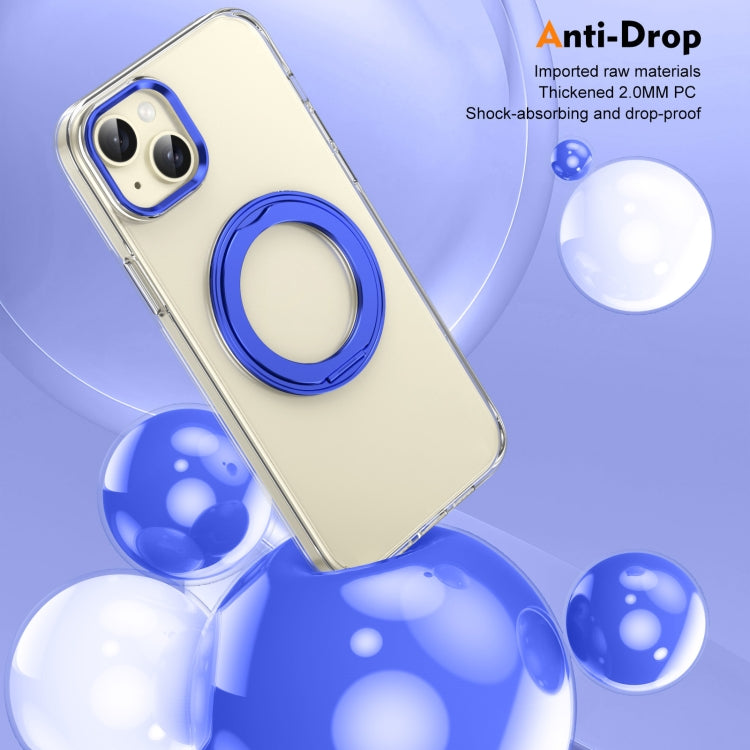 For iPhone 14 Ice-Cold Rotating Ring Holder PC MagSafe Phone Case