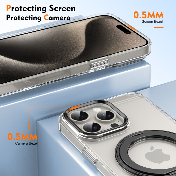 For iPhone 14 Pro Ice-Cold Rotating Ring Holder PC MagSafe Phone Case