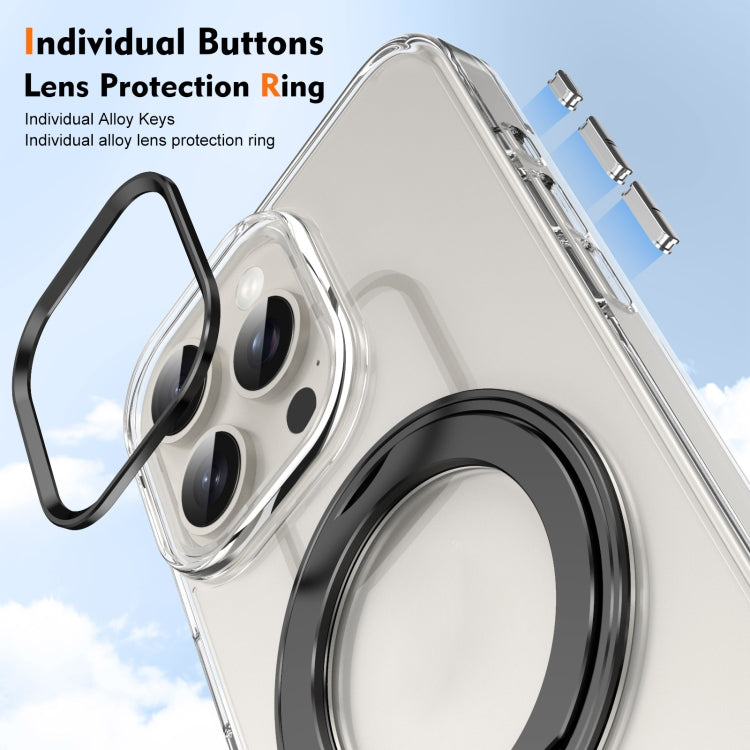 For iPhone 14 Pro Ice-Cold Rotating Ring Holder PC MagSafe Phone Case