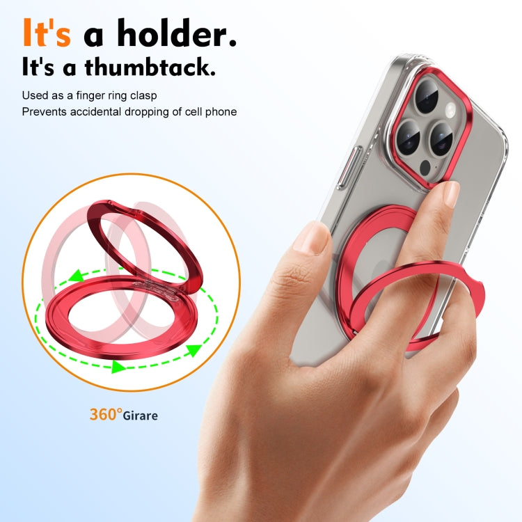 For iPhone 14 Pro Max Ice-Cold Rotating Ring Holder PC MagSafe Phone Case