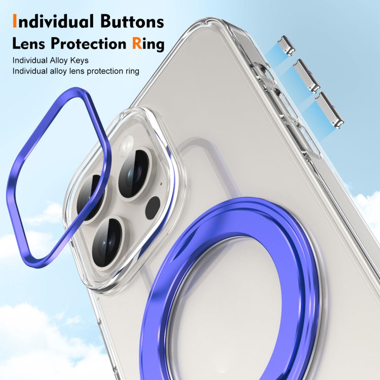 For iPhone 13 Pro Max Ice-Cold Rotating Ring Holder PC MagSafe Phone Case