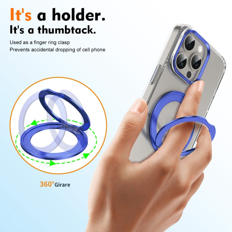 For iPhone 13 Pro Max Ice-Cold Rotating Ring Holder PC MagSafe Phone Case