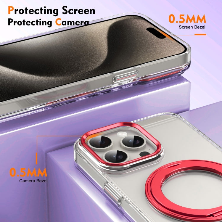 For iPhone 13 Pro Max Ice-Cold Rotating Ring Holder PC MagSafe Phone Case