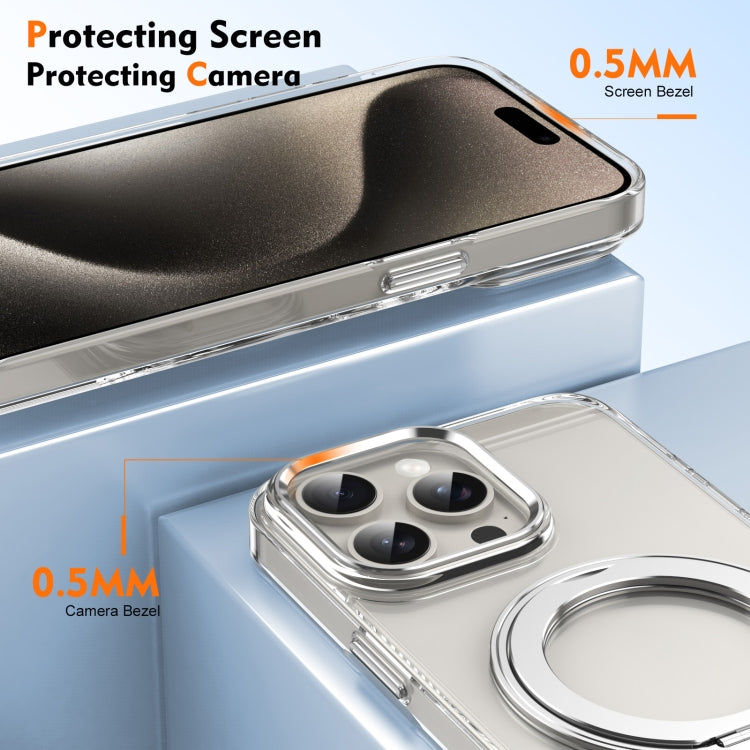 For iPhone 13 Pro Max Ice-Cold Rotating Ring Holder PC MagSafe Phone Case