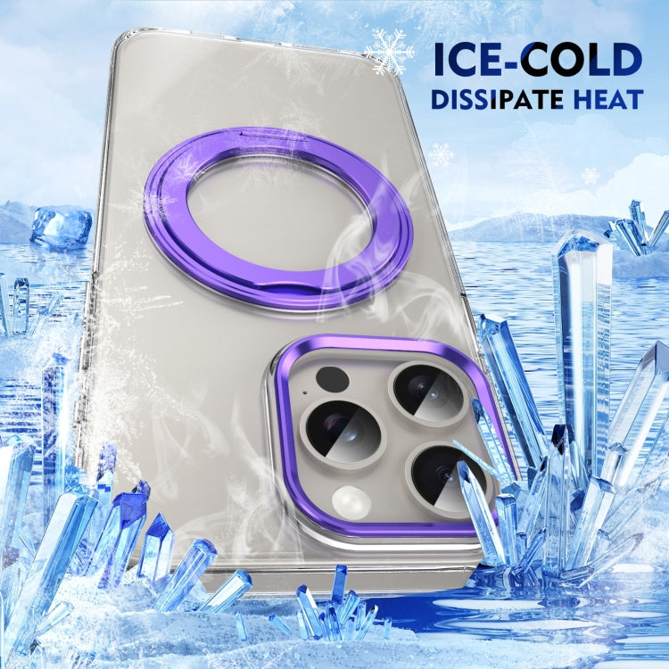 For iPhone 13 Pro Max Ice-Cold Rotating Ring Holder PC MagSafe Phone Case