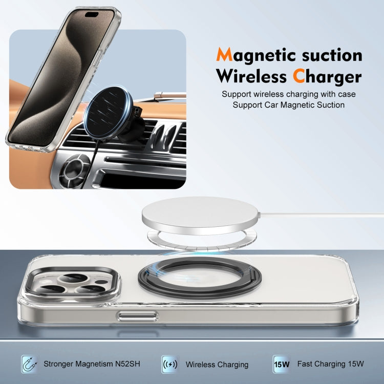 For iPhone 13 Pro Max Ice-Cold Rotating Ring Holder PC MagSafe Phone Case