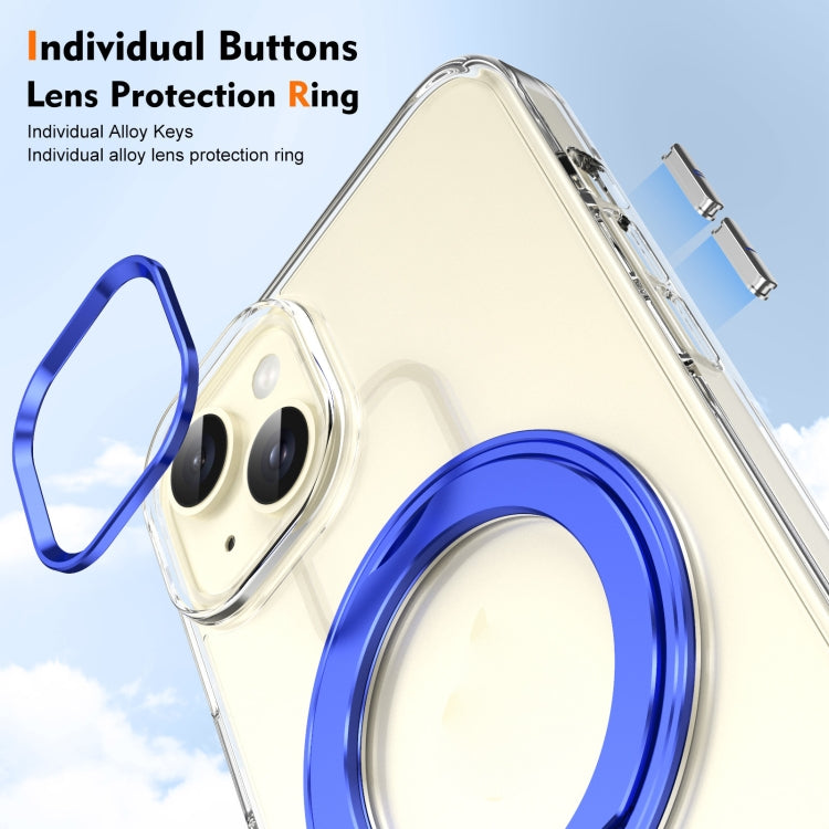 For iPhone 13 Ice-Cold Rotating Ring Holder PC MagSafe Phone Case