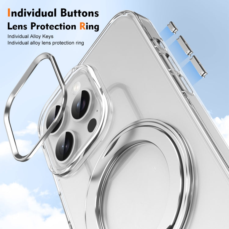 For iPhone 12 / 12 Pro Ice-Cold Rotating Ring Holder PC MagSafe Phone Case