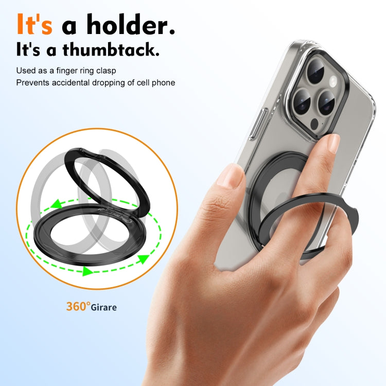For iPhone 12 Pro Max Ice-Cold Rotating Ring Holder PC MagSafe Phone Case