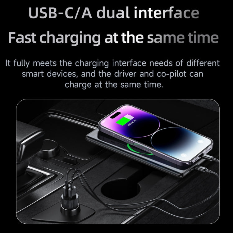 TOTU CC-1 36W Dual USB Ports Fast Charging Car Charger - Black