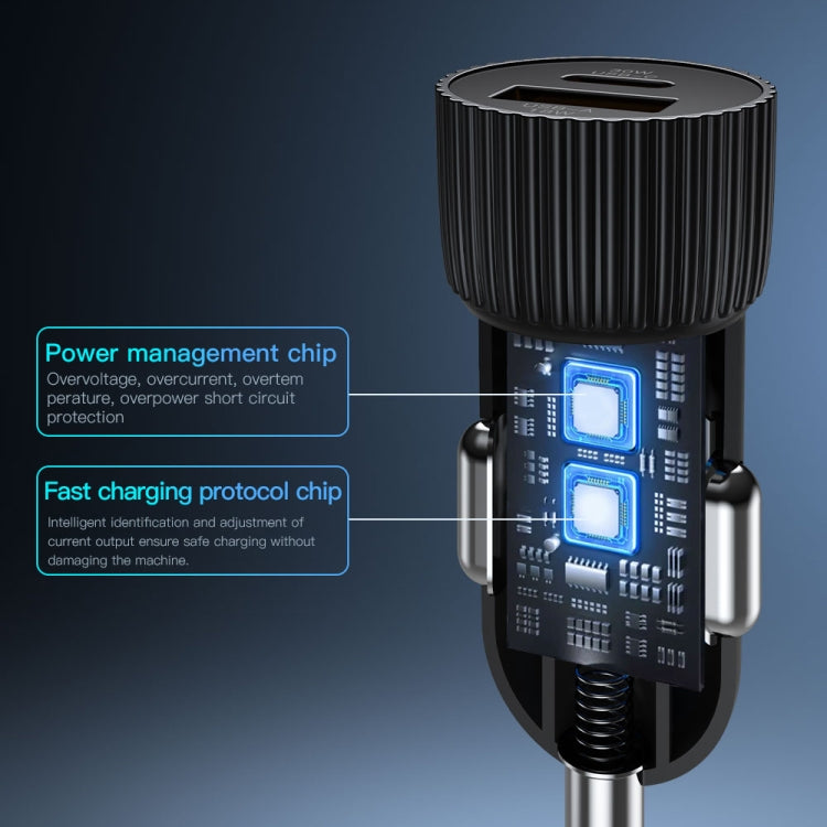 TOTU CC-1 36W Dual USB Ports Fast Charging Car Charger - Black