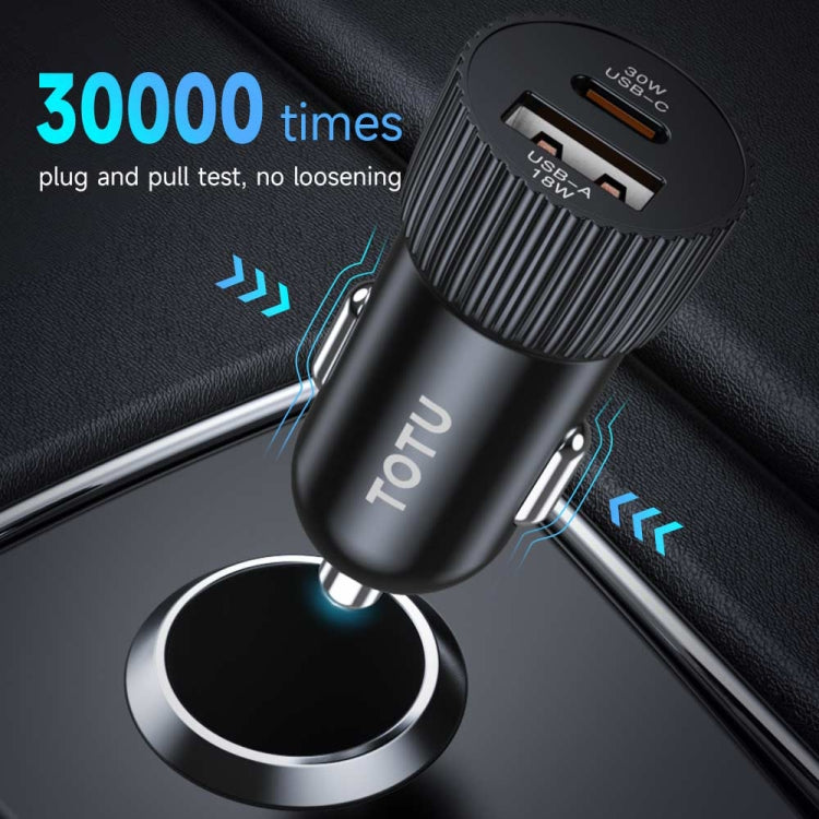 TOTU CC-1 36W Dual USB Ports Fast Charging Car Charger - Black