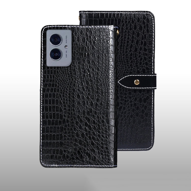 For Motorola Moto G55 5G idewei Crocodile Texture Leather Phone Case