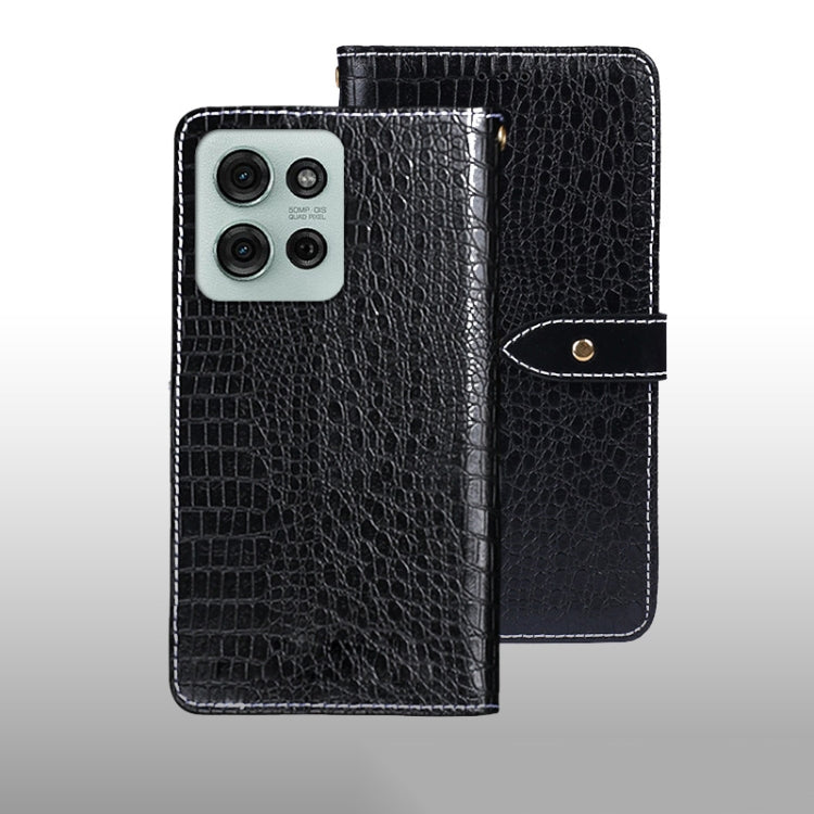 For Motorola Moto G75 5G idewei Crocodile Texture Leather Phone Case
