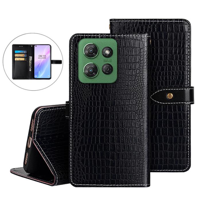 For Motorola Moto G Power 2025 idewei Crocodile Texture Leather Phone Case