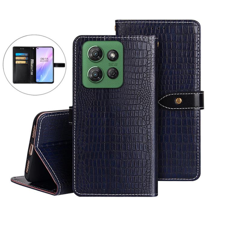 For Motorola Moto G Power 2025 idewei Crocodile Texture Leather Phone Case