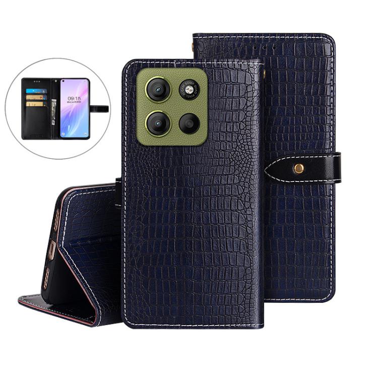 For Motorola Moto G15 Power idewei Crocodile Texture Leather Phone Case