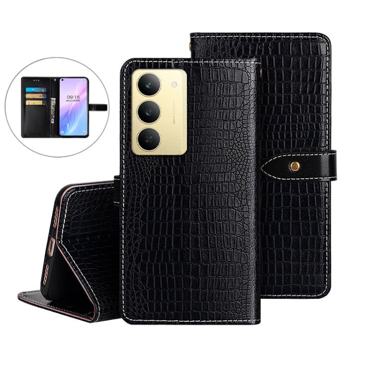 For Realme 14x idewei Crocodile Texture Leather Phone Case