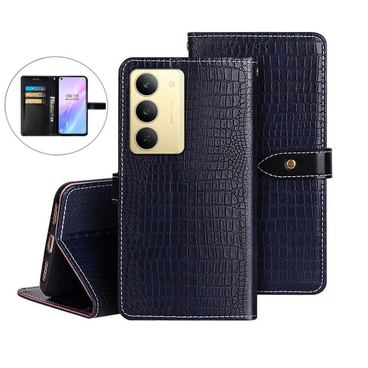 For Realme 14x idewei Crocodile Texture Leather Phone Case