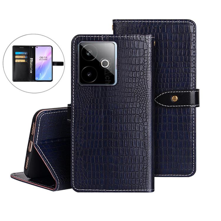 For Realme GT 7 Global idewei Crocodile Texture Leather Phone Case