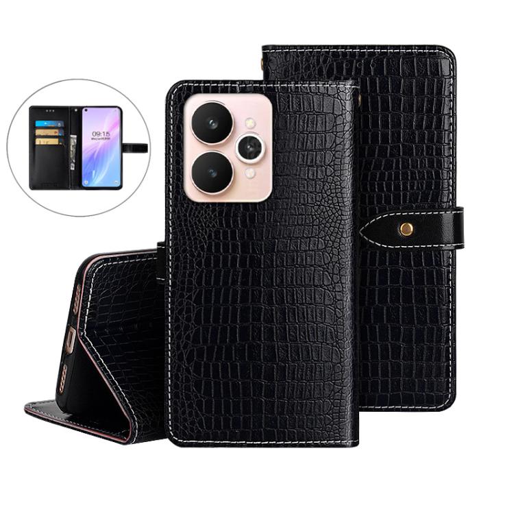 For Realme 15 5G Global idewei Crocodile Texture Leather Phone Case