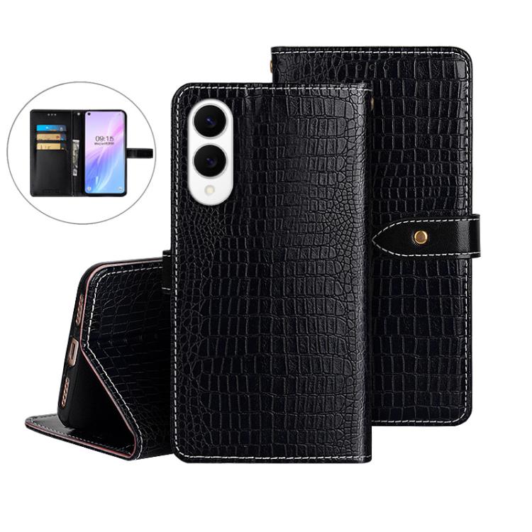 For Samsung Galaxy S25 Edge 5G idewei Crocodile Texture Leather Phone Case