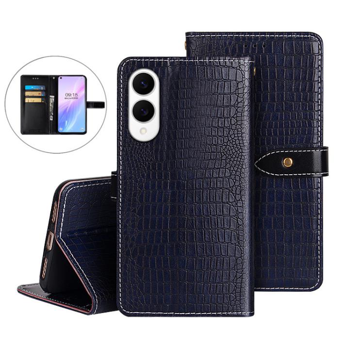 For Samsung Galaxy S25 Edge 5G idewei Crocodile Texture Leather Phone Case