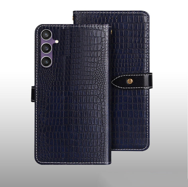 For Samsung Galaxy S24 FE 5G idewei Crocodile Texture Leather Phone Case